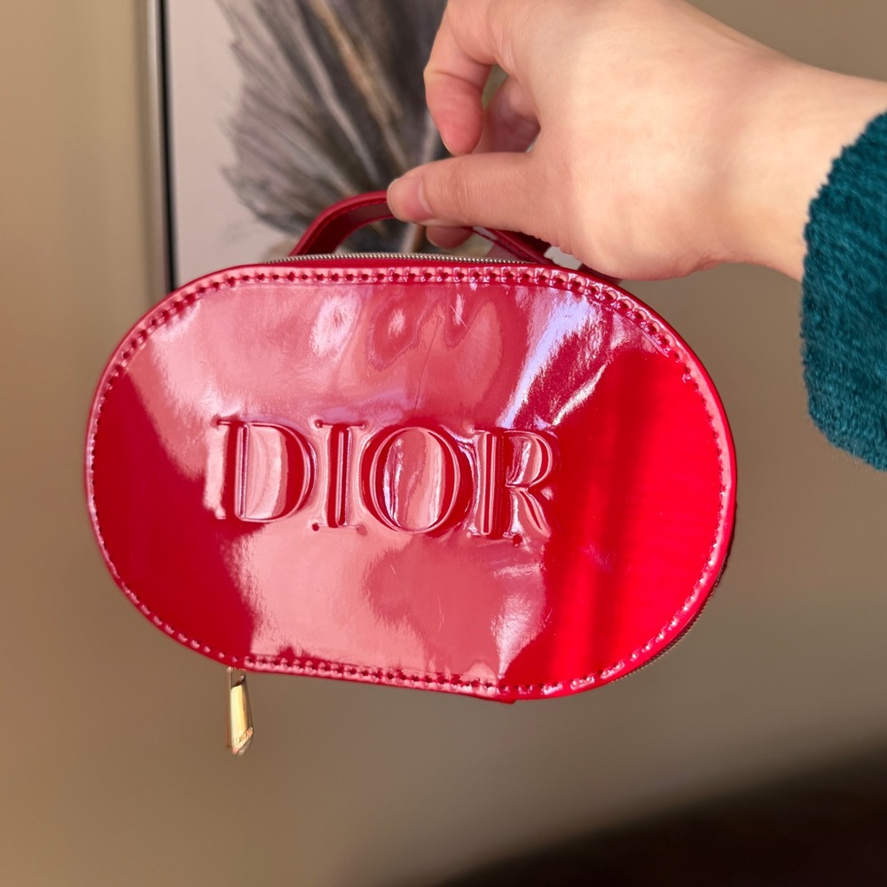 Dior Red mini jewelry box with handle